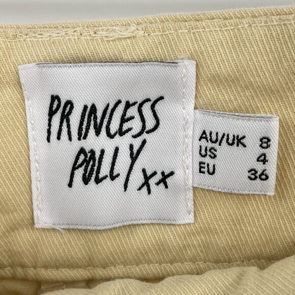 PRINCESS POLLY High Rise Pleated Relaxed Chino Pants with D-Ring Belt Size 4 - Picture 5 of 6